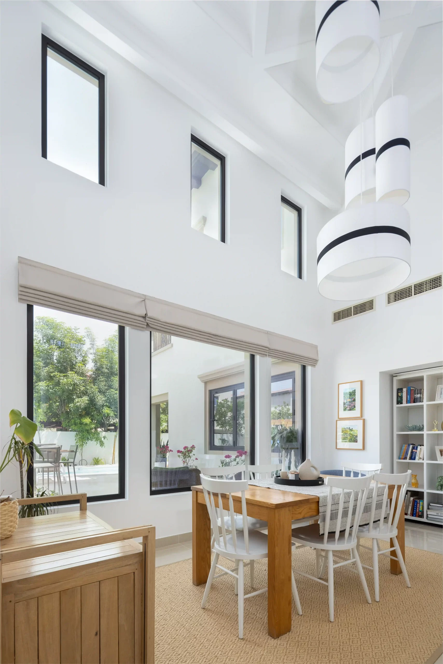 Black frame aluminium fixed windows installed in Arabian Ranches, Dubai. These windows were installed by Oryx Doors and Windows